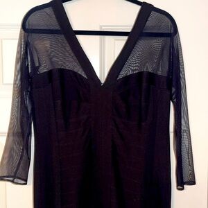 TADASHI Vintage Black Bodycon Sheer Top Dress -  Never Worn!